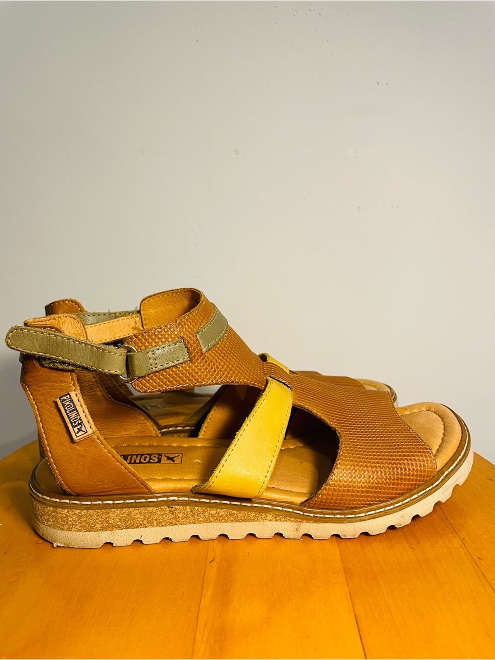 PIKOLINOS Brown and Yellow Leather Sandals